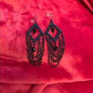 Black chandelier earrings